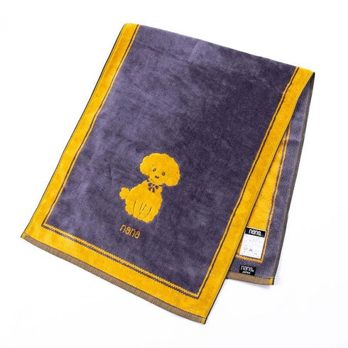 タオル 横浜ナナ NANA フェイスタオル プードル グレーイエロー nn-ft16-D