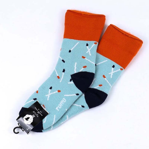 ソックス TOIVO モコモコソックス スティック アクア サイズM 36-38 (22.5ー25cm)