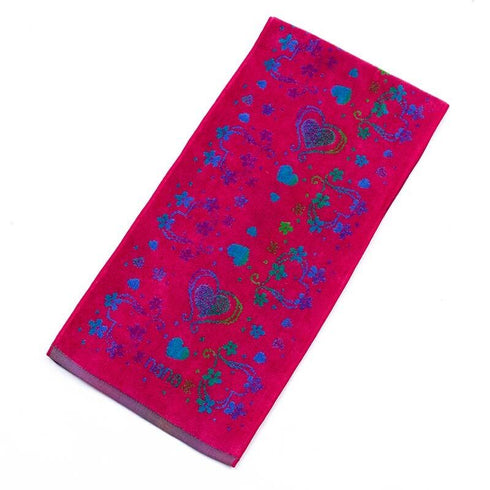 タオル 横浜ナナ 湘南ナナ NANA フェイスタオル ハーフ ハートフラワー チェリーピンク多色 nn-fth18-D