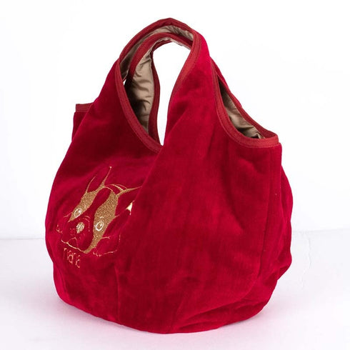 バッグ 横浜ナナ NANA Kバッグ フレンチブルドッグ アカ金糸刺繍 nn-k34