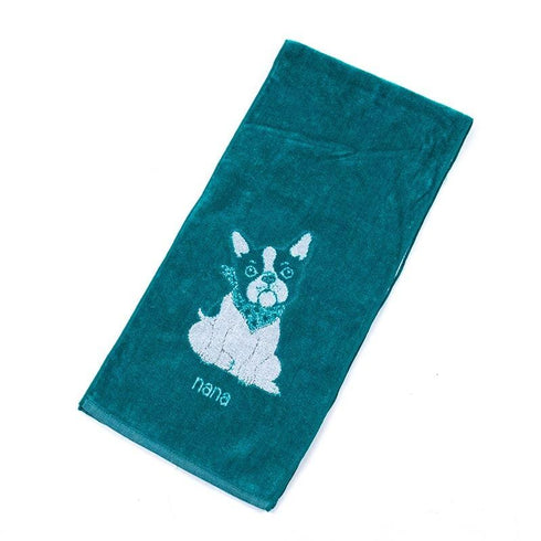 タオル 横浜ナナ 湘南ナナ NANA フェイスタオル ハーフ フレンチブルドッグ座 グリーンシロ nn-fth6-F
