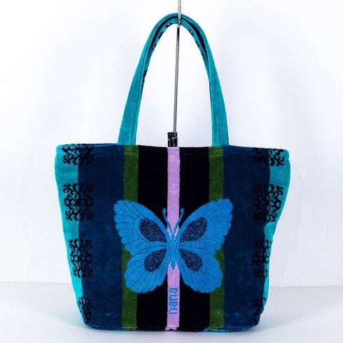 バッグ 横浜ナナ 湘南ナナ NANA トートポケットバッグ B蝶柄 ブルー nn-ttp1-B