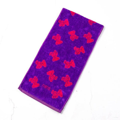 タオル 横浜ナナ 湘南ナナ NANA フェイスタオル ハーフ ナナベア柄 パープルピンク nn-fth3-J