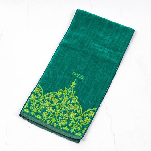 タオル 横浜ナナ 湘南ナナ NANA フェイスタオル ハーフ インディア柄 グリーンライトグリーン nn-fth26-O