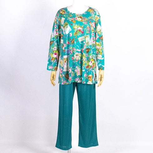 パジャマ TUNIC ビスコラピア・オールハピネス 長袖パジャマ グリーン フリーサイズ 12779-B