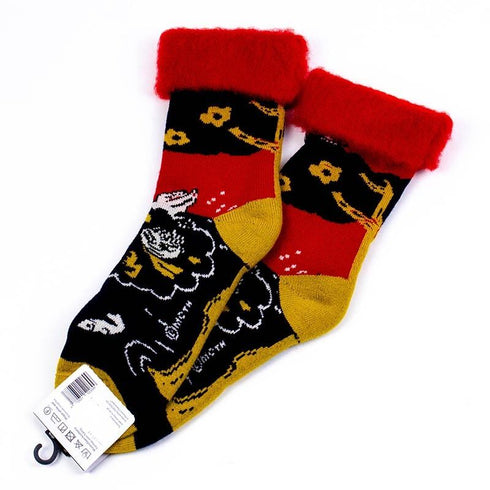 ソックス MOOMIN モコモコソックス ミィ―とムーンフィッシュ レッド サイズM 36-38 (22.5ー25cm)MM033M-RD