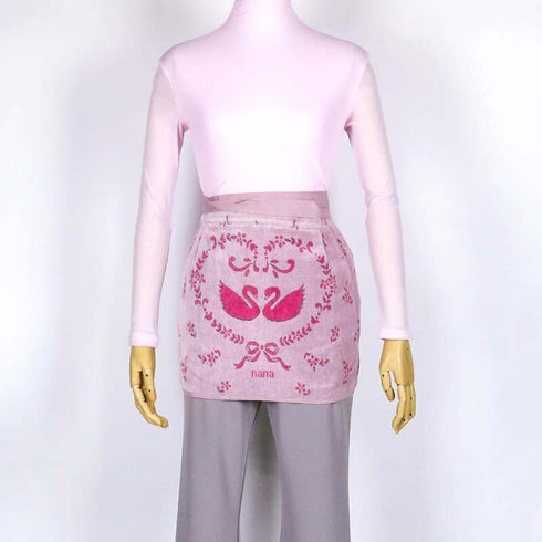 エプロン 横浜NANA ショートサロンエプロン スワン  淡ピンク/ピンク