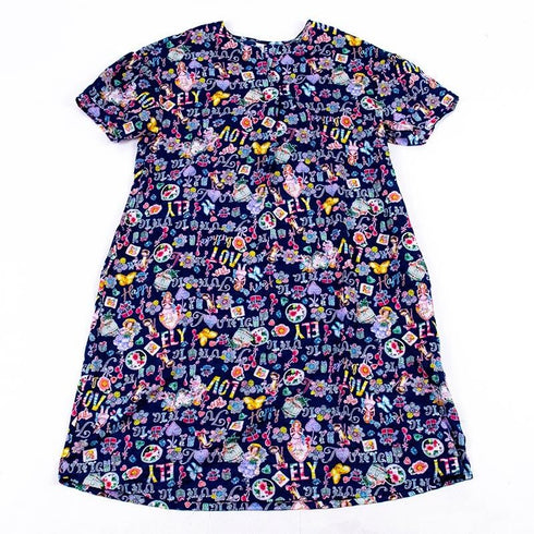 ワンピース TUNIC 80ローンサッカー ギャザー5分袖ワンピース フラワー フリーサイズ 53043-C