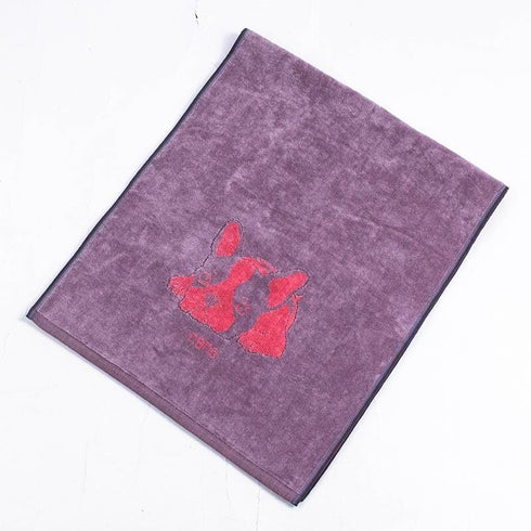 タオル 横浜ナナ NANA フェイスタオル フレンチブルドッグ グレーピンク nn-ft15-C