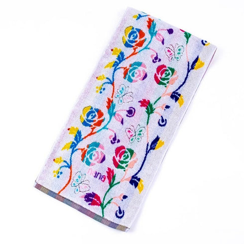 タオル 横浜ナナ 湘南ナナ NANA フェイスタオル ハーフ ローズパピヨン シロ多色 nn-fth9-I2