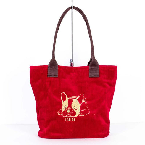 バッグ 横浜ナナ NANA H1バッグ 金糸刺繍 フレンチブルドック アカ金糸 nn-H1-15A