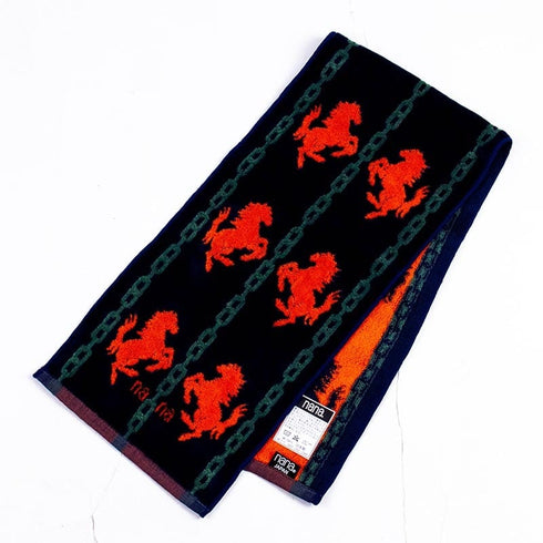 タオル 横浜ナナ 湘南ナナ NANA フェイスタオル ハーフ ホース柄 紺オレンジグレー nn-fth32-K