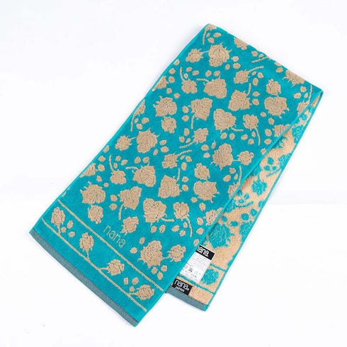 タオル 横浜ナナ 湘南ナナ NANA フェイスタオル ハーフ ローズ2 ターコイズブルーベージュ nn-fth11-C