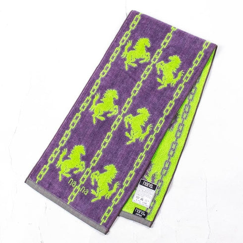 タオル 横浜ナナ 湘南ナナ NANA フェイスタオル ハーフ ホース柄 グレーライトグリーン nn-fth32-AF