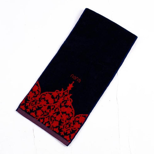 タオル 横浜ナナ 湘南ナナ NANA フェイスタオル ハーフ インディア柄 紺アカ nn-fth26-I