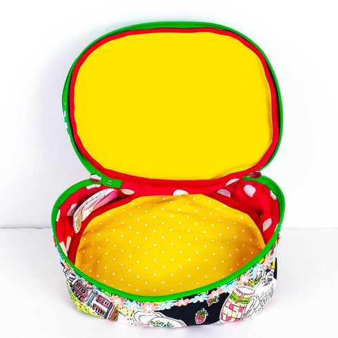 バッグ TUNIC タフタインクジェットプリント ガーデンパーティーの2段バニティBag クロ 17434-A