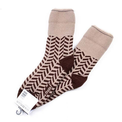 ソックス fromF モコモコソックス ヘリンボーン ウォームグレー サイズM 36-38 (22.5ー25cm)TV014MB