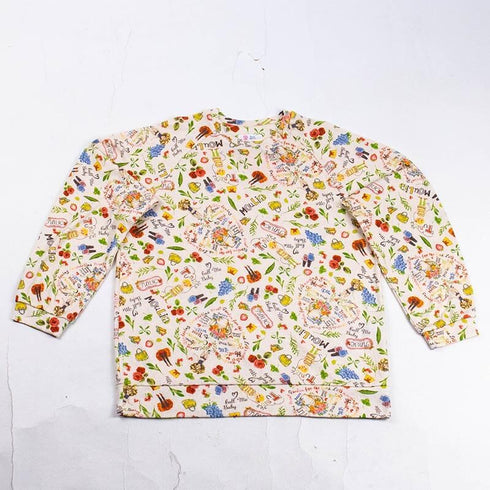 【セール】パジャマ TUNIC アーモンド接結・リーフキャラ ベージュ フリーサイズ 長袖トレーナーパジャマ AWS-43413-A