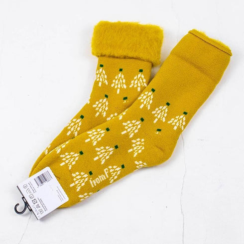 ソックス fromF モコモコソックス モミの木 アッシュイエロー サイズM 36-38 (22.5ー25cm)TV074MAY