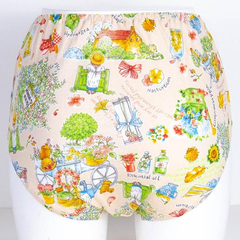 ショーツ TUNIC 80接結・ハーブガーデン オヤスミパンツ ベージュ サイズL 1128L-A