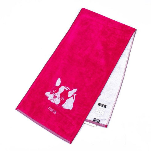 タオル 横浜ナナ 湘南ナナ NANA スポーツタオル フレンチブルドッグ アカシロ nn-spt202