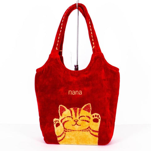 バッグ 横浜ナナ NANA ストリートバッグ バンザイネコ柄 アカベージュ nn-st29-C