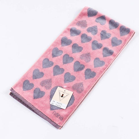 タオル 横浜ナナ NANA フェイスタオル ハーフ ハートの集い ピンクグレー nn-fth19-B