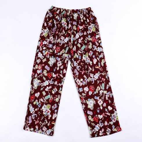 パジャマ TUNIC アクリル天竺・メイクアップキャラ 長袖ネックギャザートレーナーパジャマ フリーサイズ エンジ