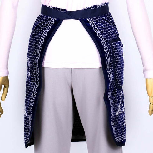 エプロン 横浜NANA サロンエプロン レースバタフライ   紺/シロ