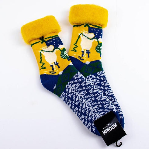 ソックス MOOMIN モコモコソックス ムーミン&フローレン ネウロス/編み物 マスタード サイズL 40-42 (26ー28.5cm)MM046LMD