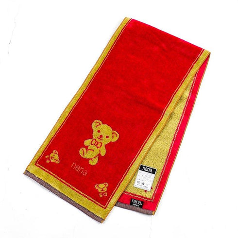 タオル 横浜ナナ 湘南ナナ NANA フェイスタオル ハーフ ベア柄 チェリーピンクベージュ nn-fth2-M