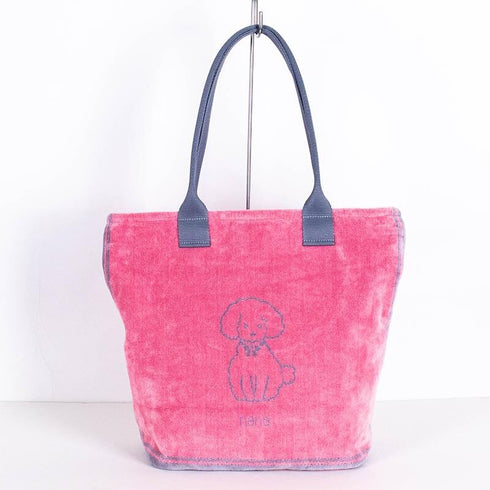 バッグ 横浜ナナ NANA ショルダーバッグ プードル柄 ピンクグレーライン nn-sb28-B