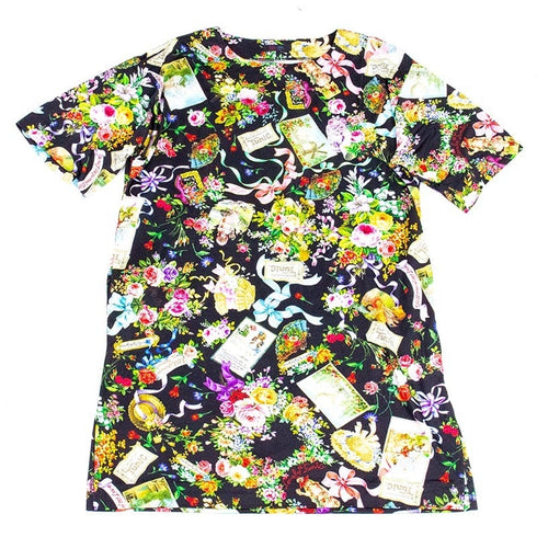 チュニック TUNIC ビスコラピア・オールハピネス 5分袖チュニック クロ 13418-D