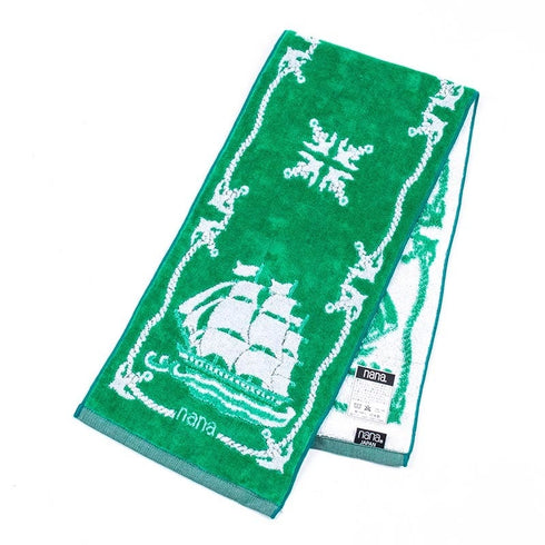 タオル 横浜ナナ 湘南ナナ NANA フェイスタオル ハーフ バイキング ライトグリーンシロ nn-fth29-D