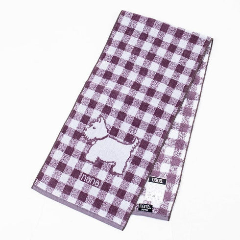 タオル 横浜ナナ 湘南ナナ NANA フェイスタオル ハーフ スコッチテリア柄 グレーシロ nn-fth20-C