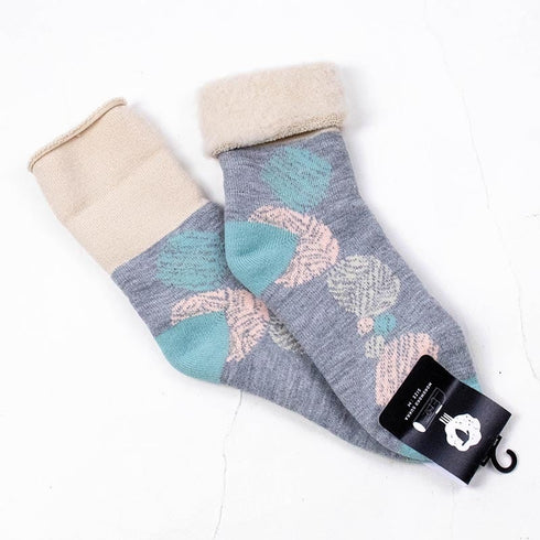 ソックス fromF モコモコソックス 小さな石 ライトメルグレー サイズM 36-38 (22.5ー25cm)TV077MLMG