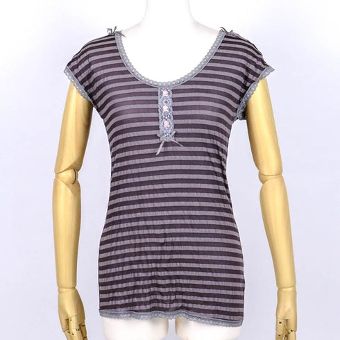 フレンチシャツ 下着 TUNIC【定番】 サッカーボーダー フレンチシャツ グレー 9447-F