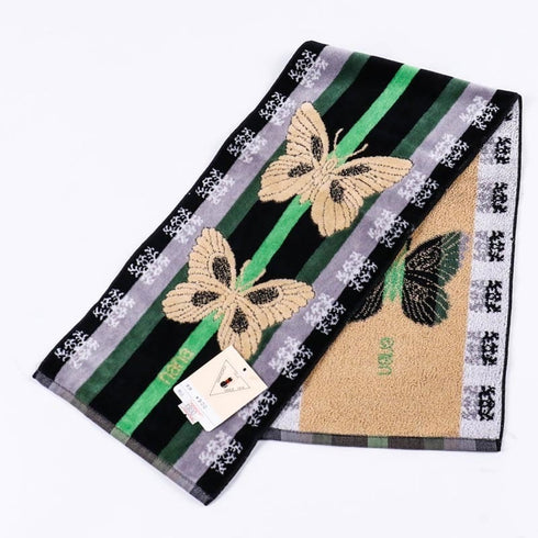 タオル 横浜ナナ 湘南ナナ NANA フェイスタオル ハーフ B蝶 クロ nn-fth1-E