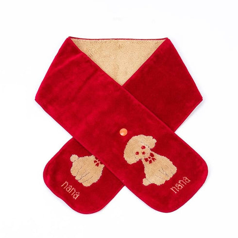 マフラー 横浜ナナ  湘南ナナ NANA ボタン付きナロータオルマフラー プードル アカベージュ nn-tmf2-A