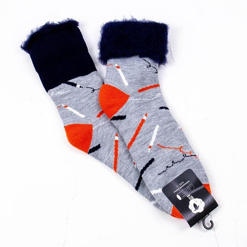 ソックス fromF モコモコソックス ペン ライトメルグレー サイズL 40-42 (26ー28.5cm)TV090LLMG