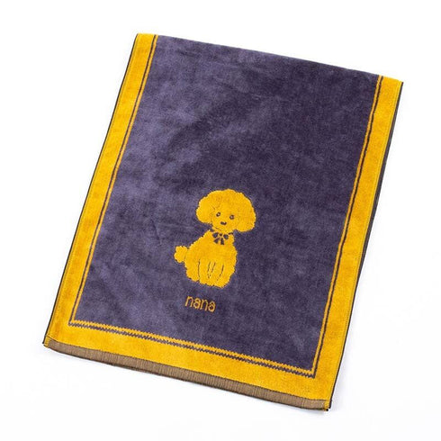 タオル 横浜ナナ NANA フェイスタオル プードル グレーイエロー nn-ft16-D