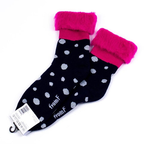 ソックス fromF モコモコソックス ビステ/ドット ネイビー サイズM 36-38 (22.5ー25cm)TV075M-NV