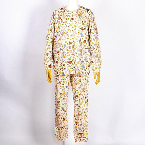 【セール】パジャマ TUNIC アーモンド接結・リーフキャラ ベージュ フリーサイズ 長袖トレーナーパジャマ AWS-43413-A