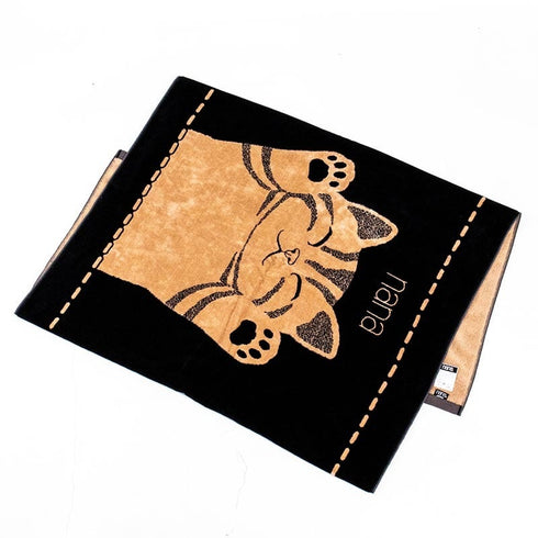 タオル 横浜ナナ NANA バスタオル バンザイネコ クロベージュ nn-bast7-A