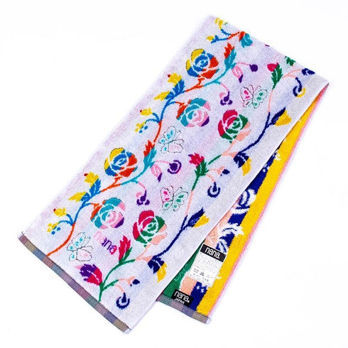 タオル 横浜ナナ 湘南ナナ NANA フェイスタオル ハーフ ローズパピヨン シロ多色 nn-fth9-I2