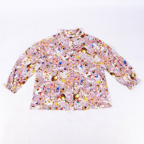 パジャマ TUNIC 60接結・レースレディ 襟付全開パジャマ フリーサイズ ピンク 29314-A