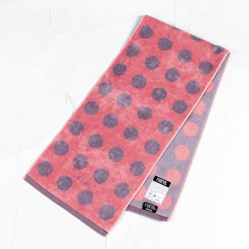 タオル 横浜ナナ 湘南ナナ NANA フェイスタオル ハーフ 水玉柄 ピンクグレー nn-fth33-F