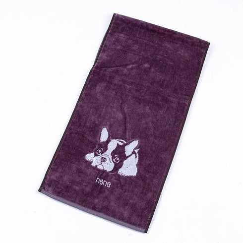 タオル 横浜ナナ 湘南ナナ NANA スポーツタオル フレンチブルドッグ グレーシロ nn-spt204