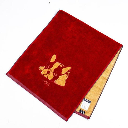 タオル 横浜ナナ NANA フェイスタオル フレンチブルドッグ アカベージュ nn-ft15-B