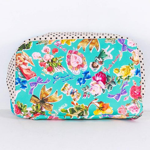 バッグ TUNIC タフタインクジェットプリント ゴールドリボンのランジュケース ブルー 17430-A